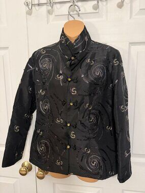 Grace Chuang New York Asian Inspired Silk Evening Jacket Sequins M